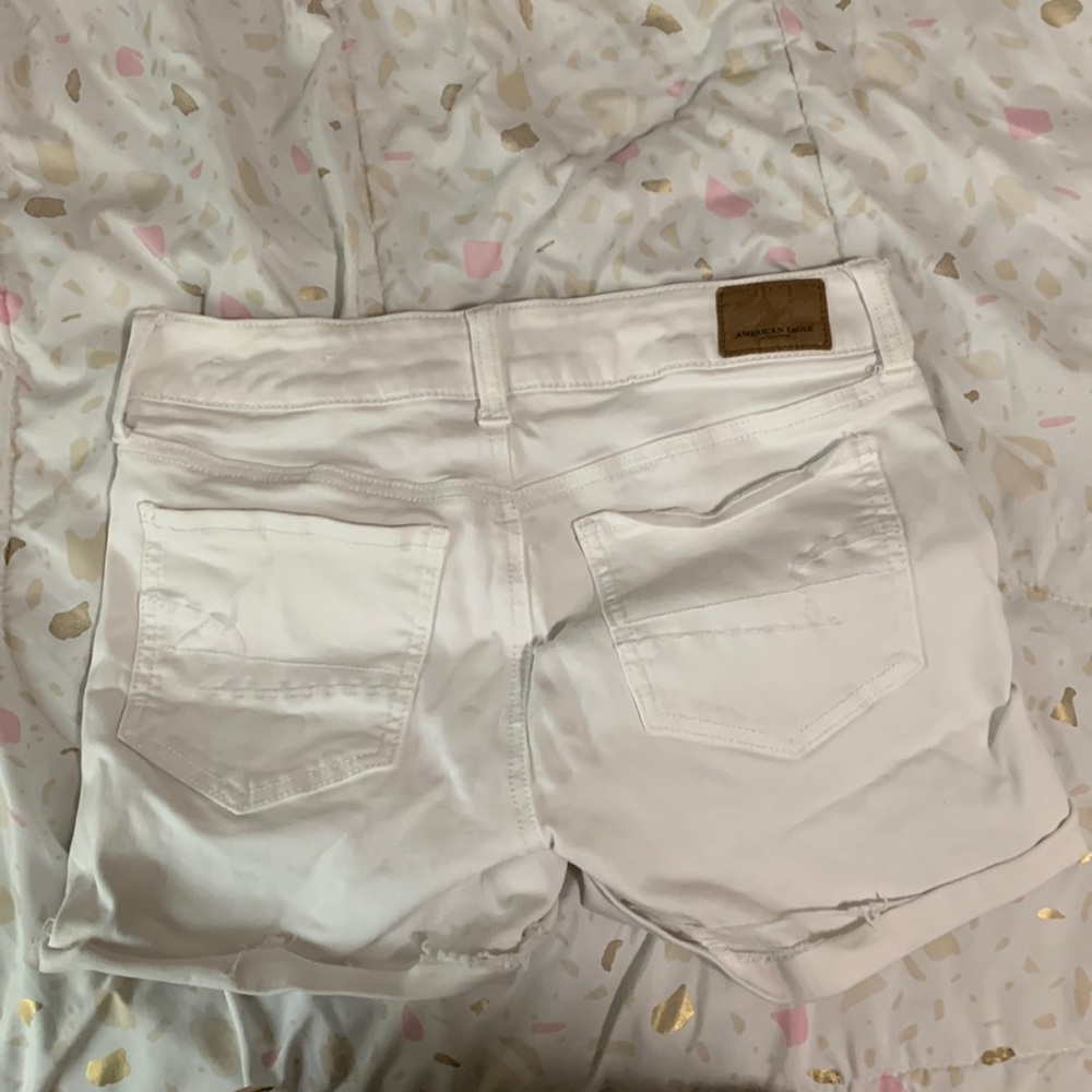 American eagle white jean shorts